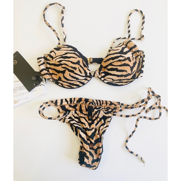 VIX Paulahermanny tiger stripe 2 piece bikini swimsuit - Picture 4 of 12